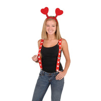 Valentine's Day Heart Suspenders - Bulk 12 Pack