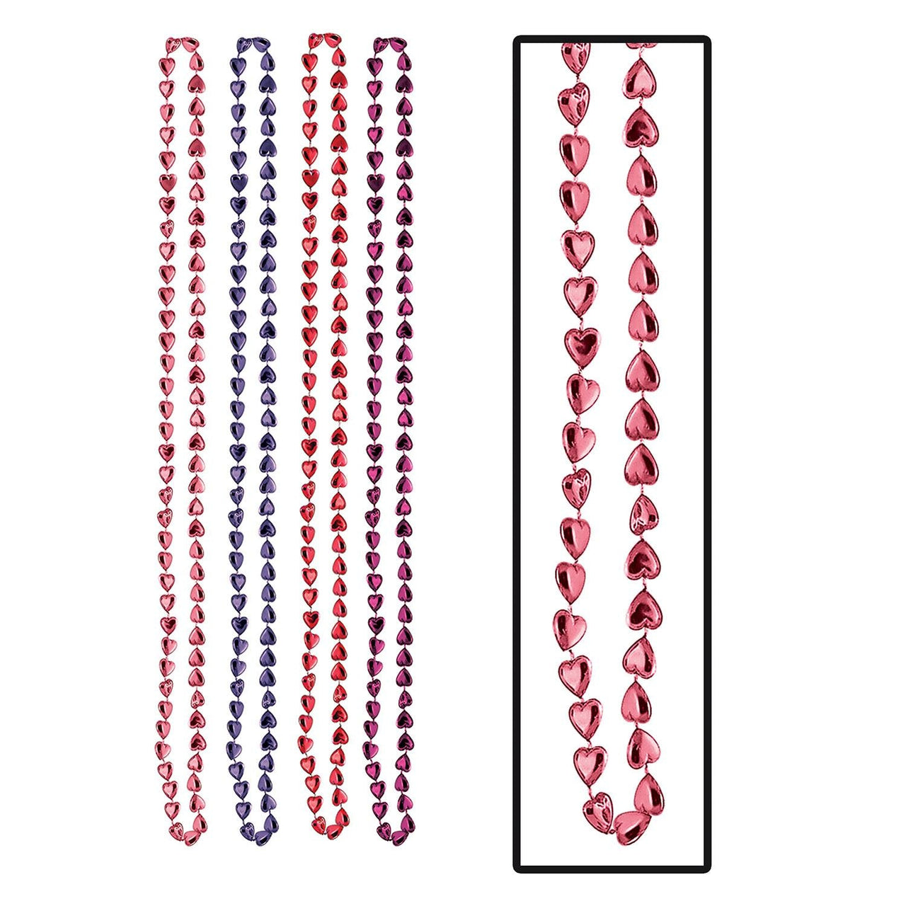 Valentine's Day Candy Heart Bead Necklaces - Bulk/48 Necklaces