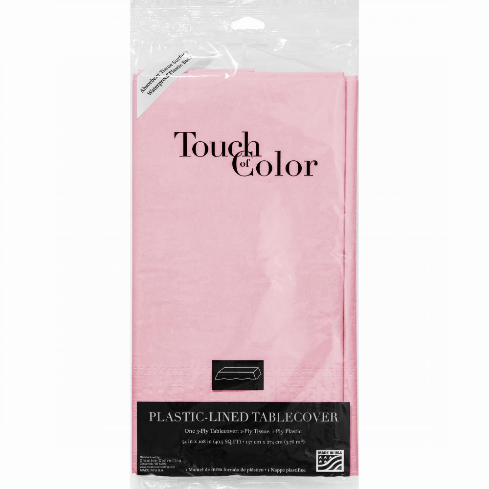 Classic Pink Tablecover 54"X 108" Polylined Tissue Party Decoration
