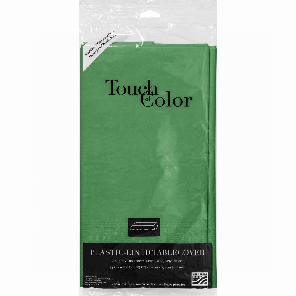 Emerald Green Tablecover 54"X 108" Polylined Tissue Party Decoration