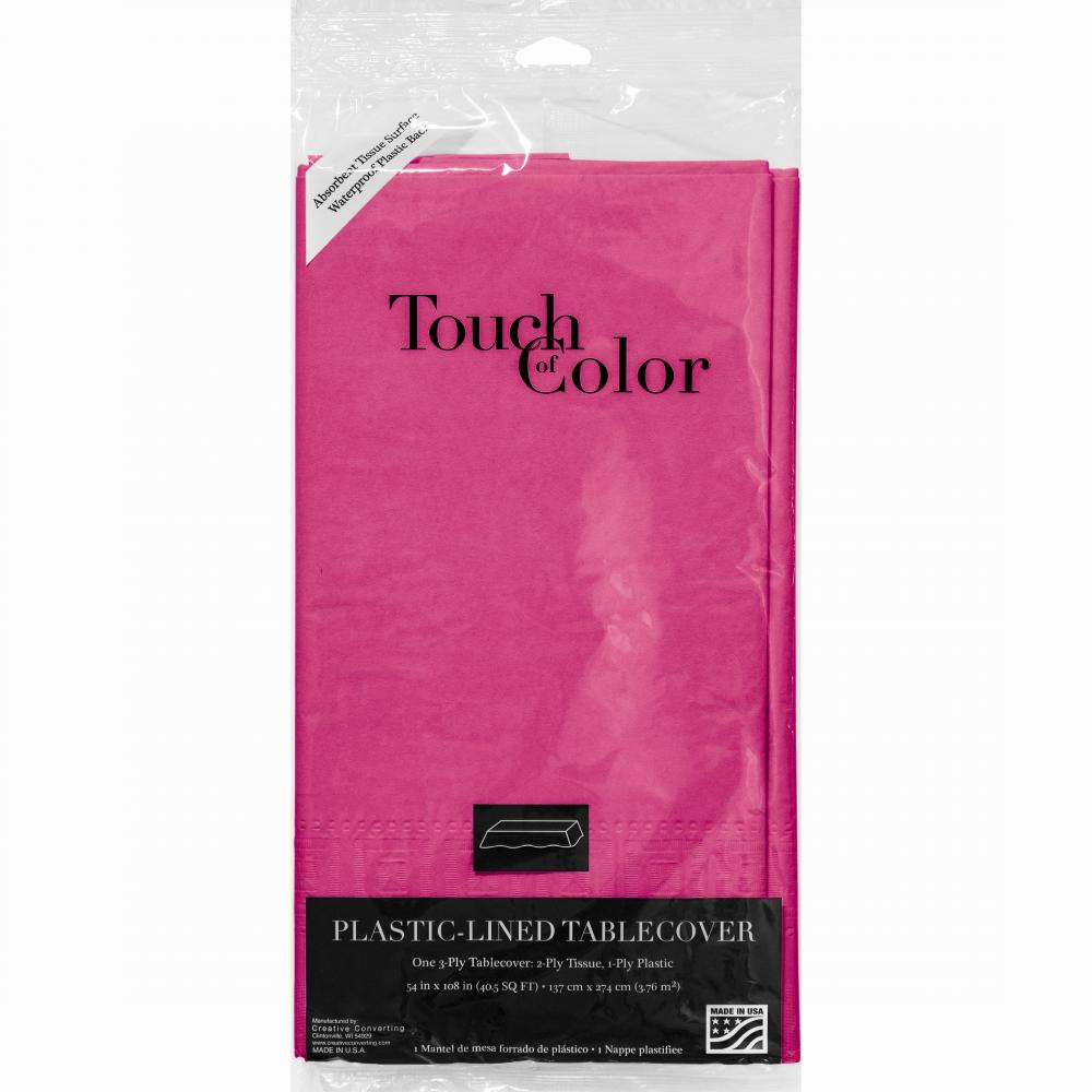 Hot Magenta Tablecover 54"X 108" Polylined Tissue Party Decoration
