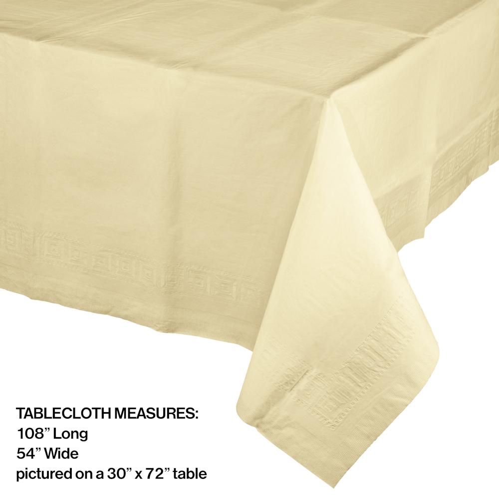 Ivory Tablecover 54"X 108" Polylined Tissue Party Decoration