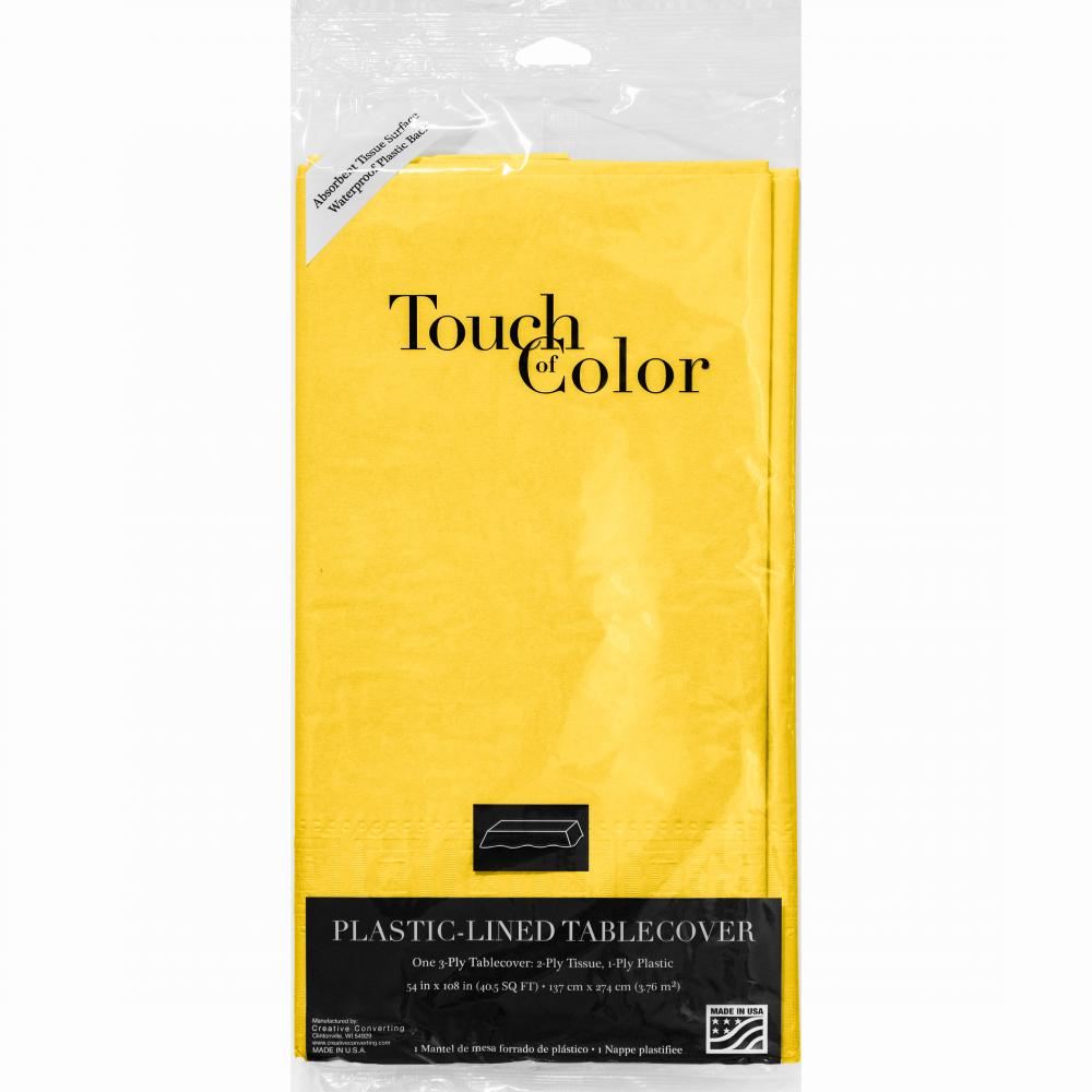 School Bus Yellow Tablecover 54"X 108" Polylined Tissue Party Decoration