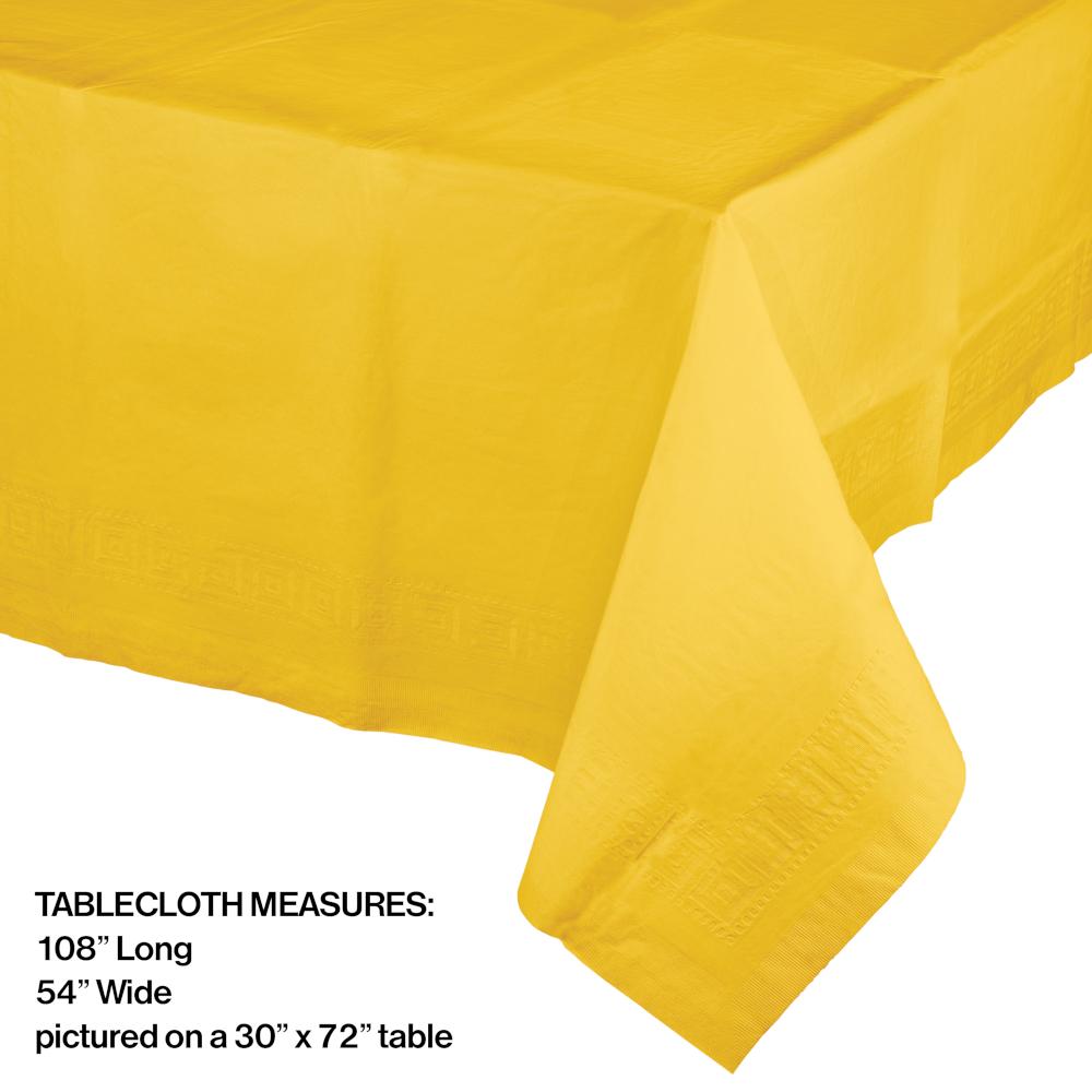 School Bus Yellow Tablecover 54"X 108" Polylined Tissue Party Decoration
