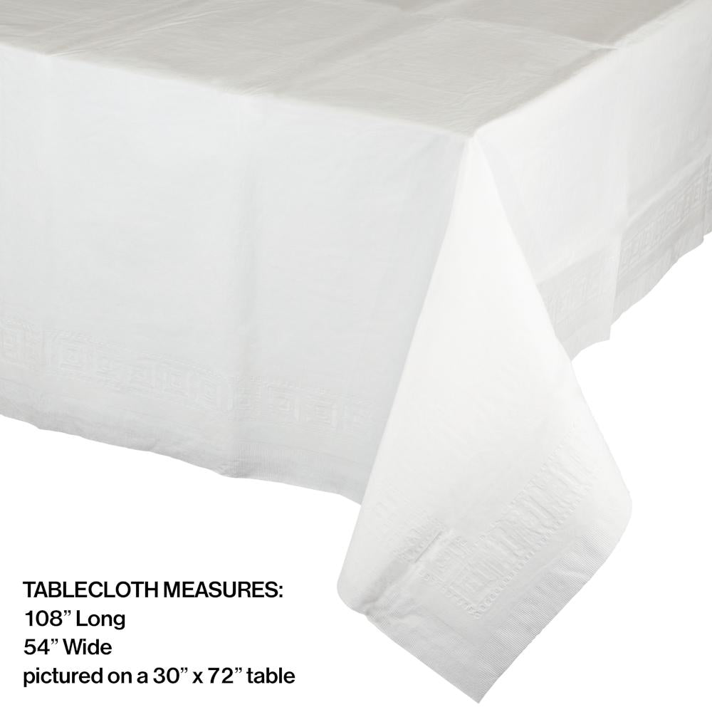 White Tablecover 54"X 108" Polylined Tissue Party Decoration