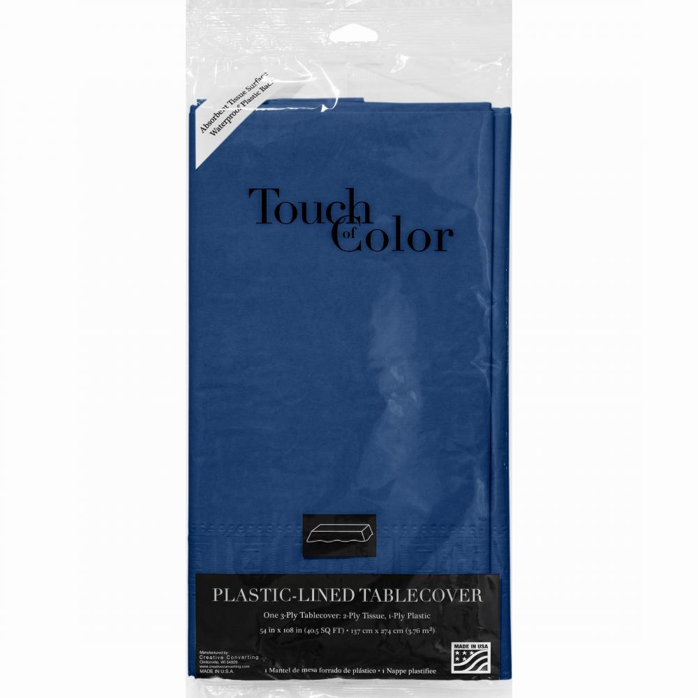 Navy Tablecover 54"X 108" Polylined Tissue Party Decoration