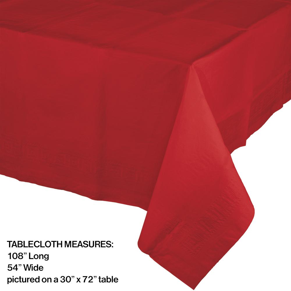 Classic Red Tablecover 54"X 108" Polylined Tissue Party Decoration
