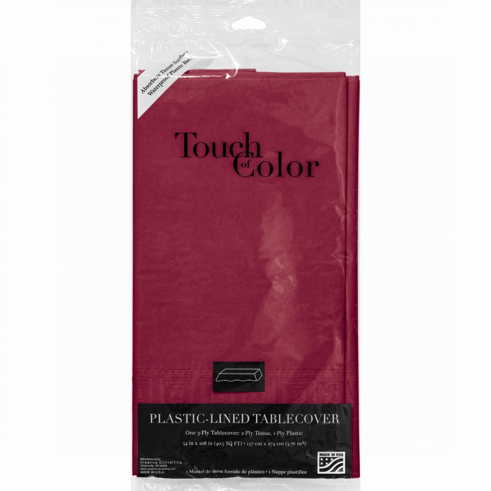 Burgundy Tablecover 54"X 108" Polylined Tissue Party Decoration