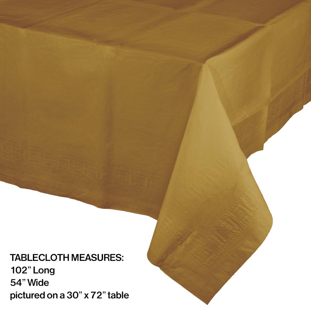 Glittering Gold Tablecover 54"X 108" Polylined Tissue Party Decoration