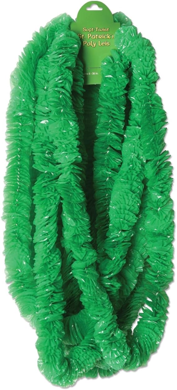 144 Pack Bulk St. Patrick's Day Soft-Twist St Patrick's Poly Leis - green