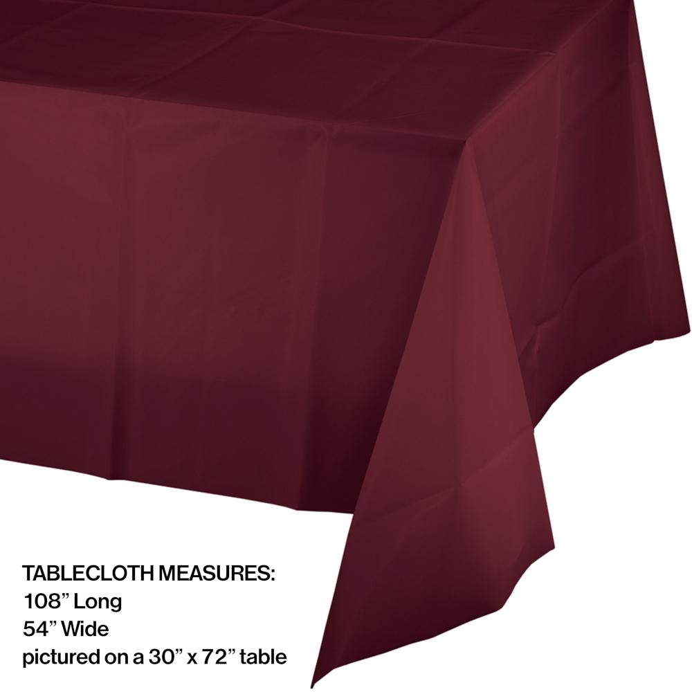 Burgundy Tablecover Plastic 54" X 108" Party Decoration