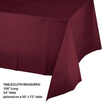 Burgundy Tablecover Plastic 54