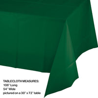 Hunter Green Tablecover Plastic 54