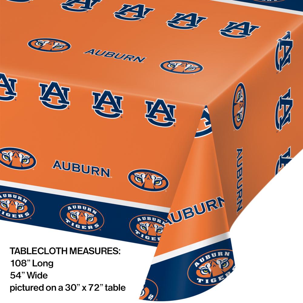 Auburn University Plastic Table Cover, 54" X 108" Party Decoration
