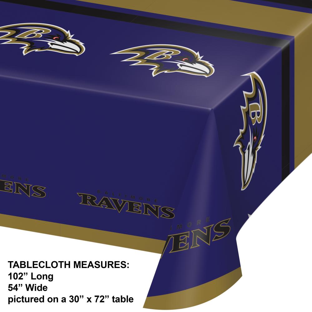 Baltimore Ravens Plastic Table Cover, 54" X 102"