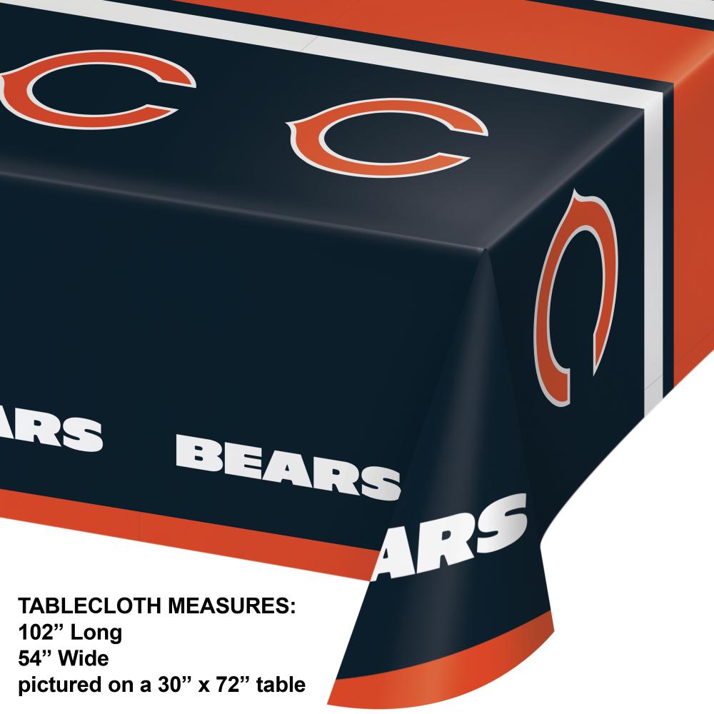 Chicago Bears Plastic Table Cover, 54" X 102"