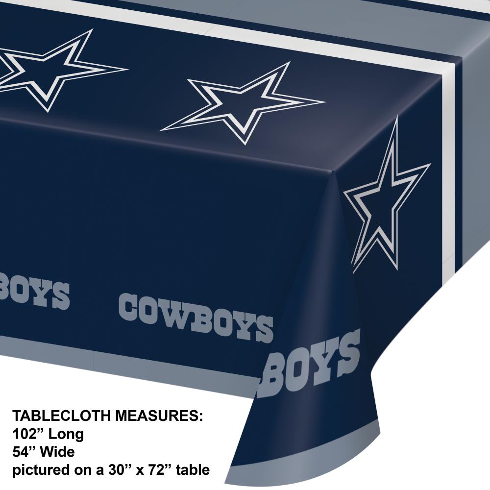 Dallas Cowboys Plastic Table Cover, 54" X 102"