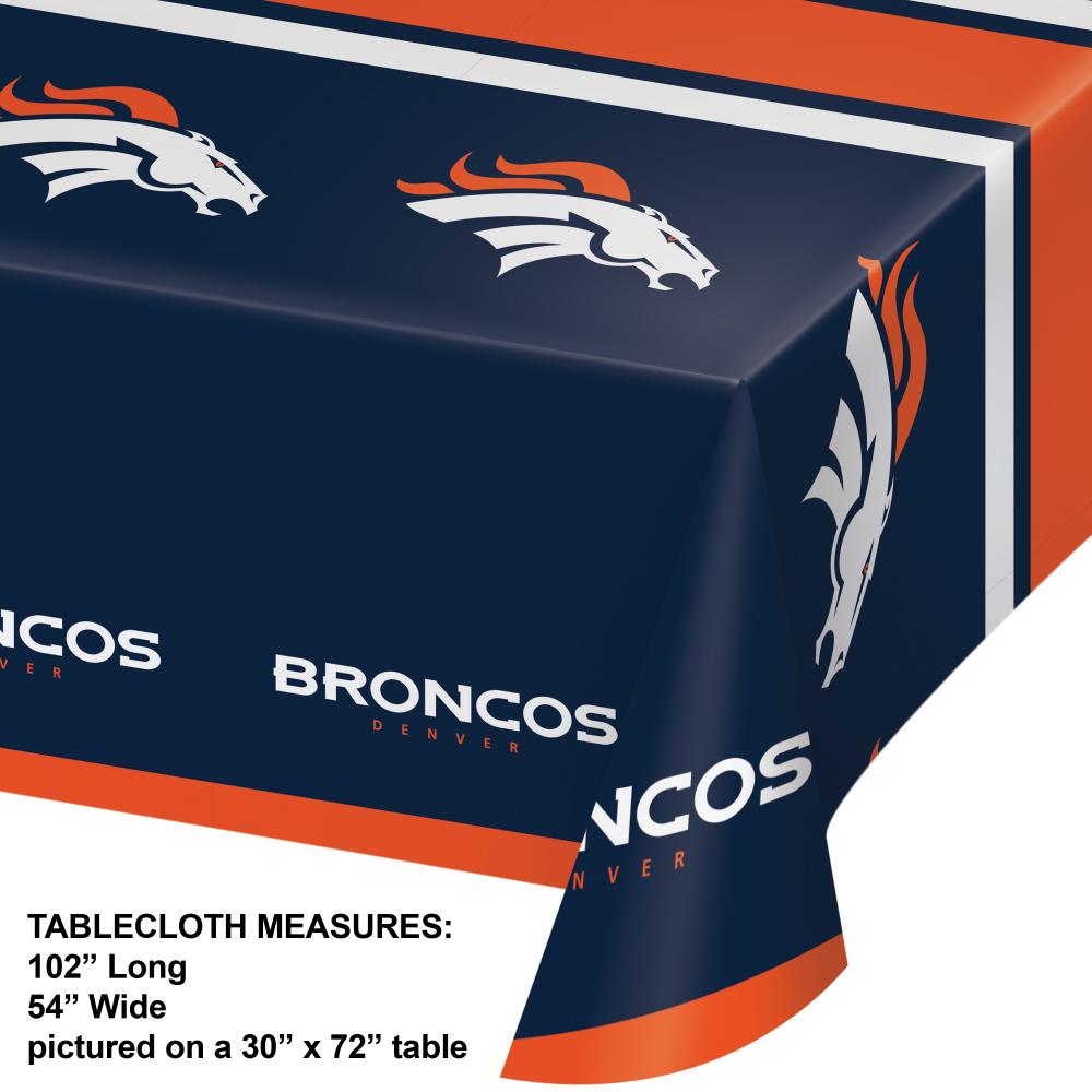 Denver Broncos Plastic Table Cover, 54" x 102" Party Decoration