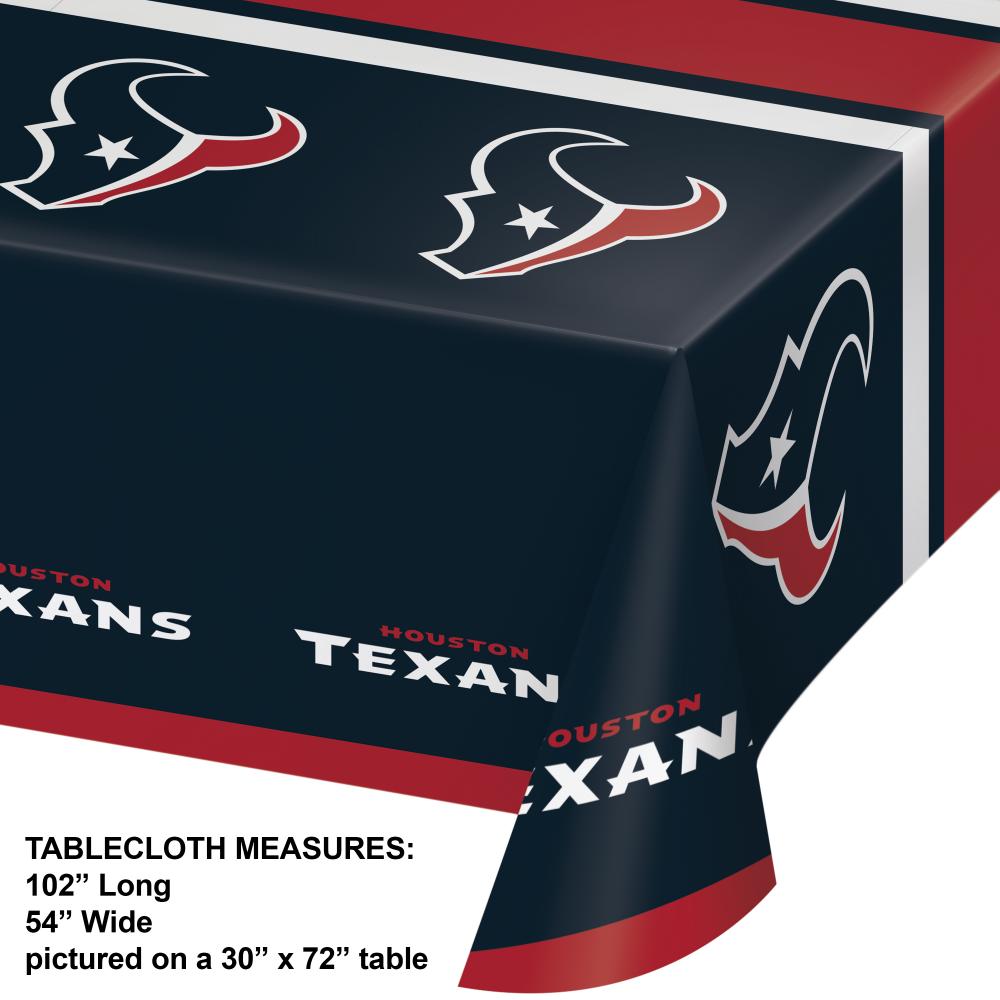 Houston Texans Plastic Table Cover, 54" X 102"