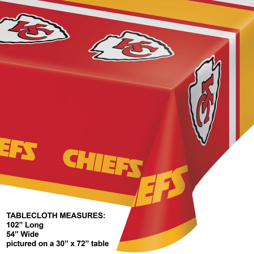 Kansas City Chiefs Plastic Table Cover, 54" x 102" Party Decoration