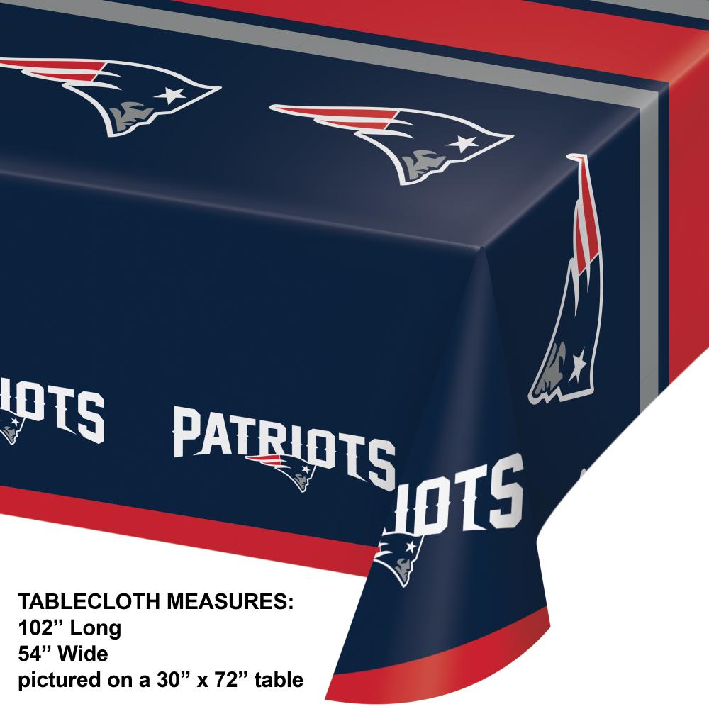 New England Patriots Plastic Table Cover, 54" x 102" Party Decoration