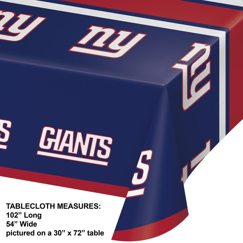 New York Giants Plastic Table Cover, 54" x 102" Party Decoration