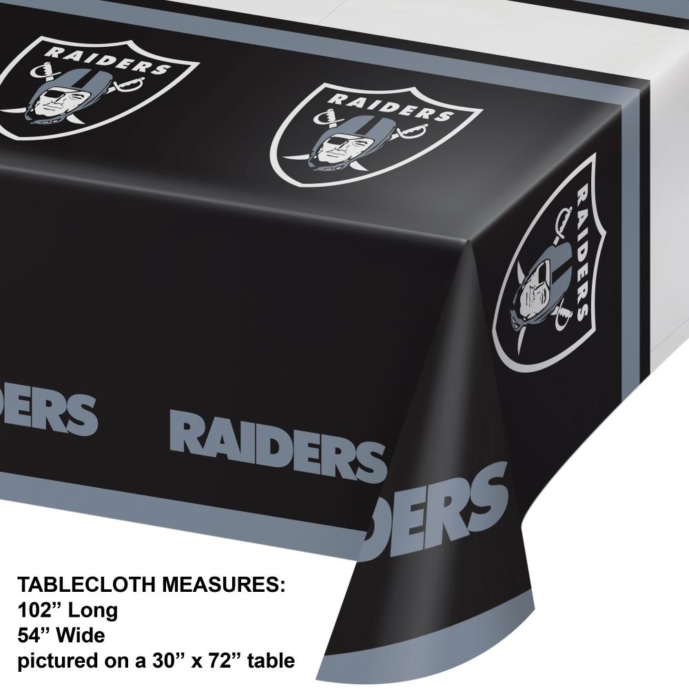 Las Vegas Raiders Plastic Table Cover, 54" x 102" Party Decoration