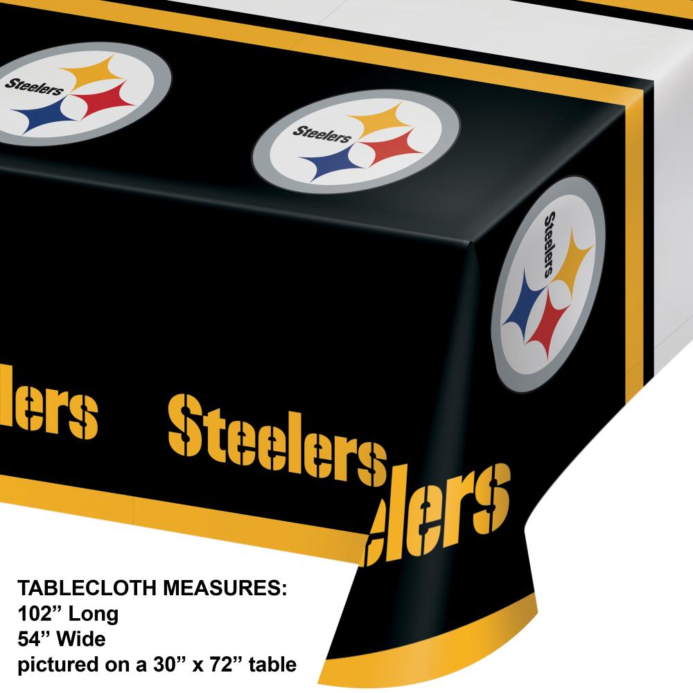 Pittsburgh Steelers Plastic Table Cover, 54" x 102" by Creative Converting