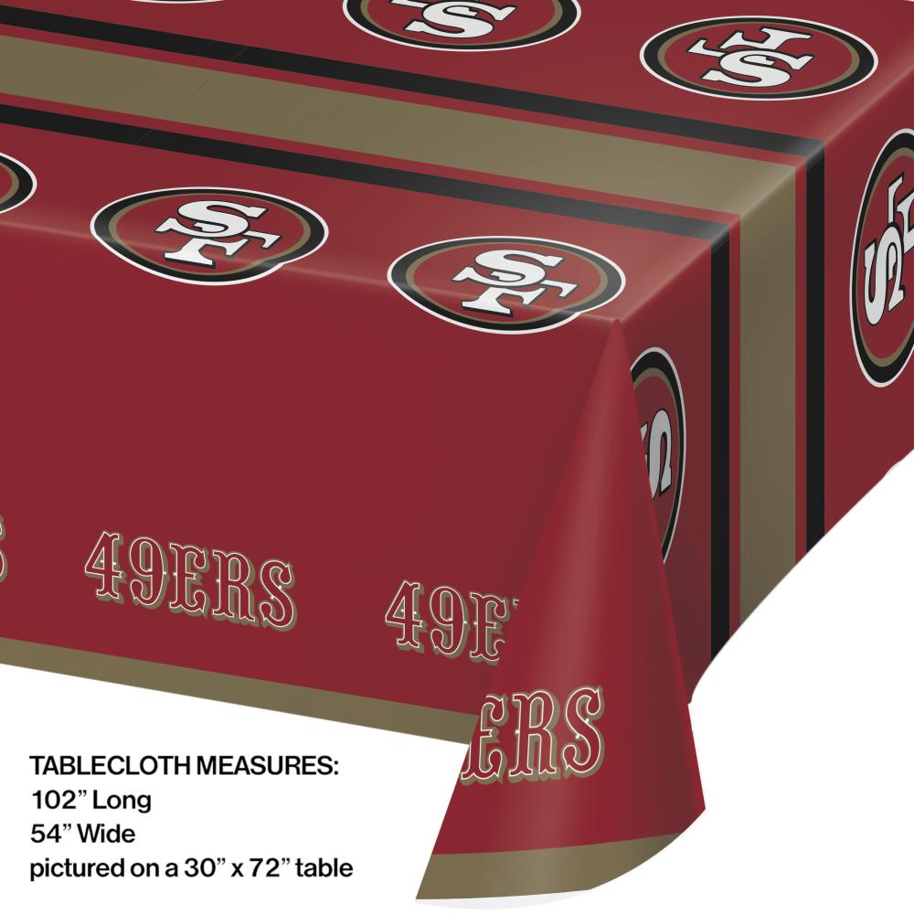 San Francisco 49ers Plastic Table Cover, 54" x 102"