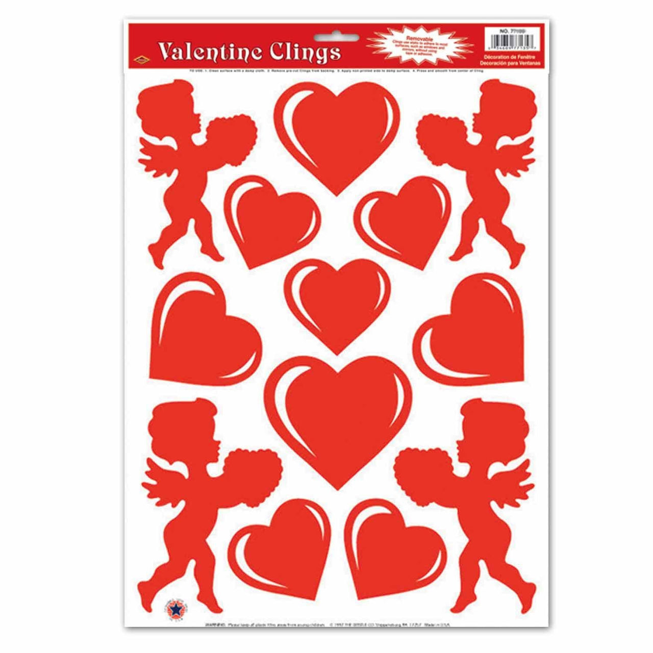 Valentine's Day Heart/Cupid Clings - Bulk/156 Clings