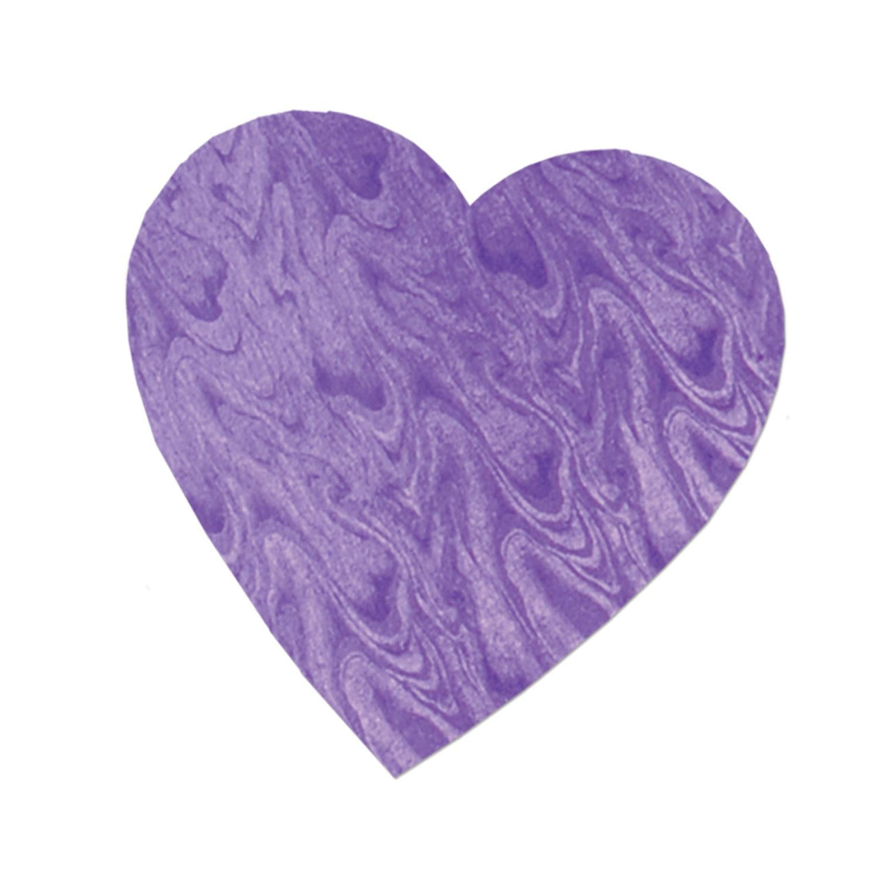 4 Inch- Valentine's Day Embossed Foil Heart Cutout - Purple - Bulk 72 Pack