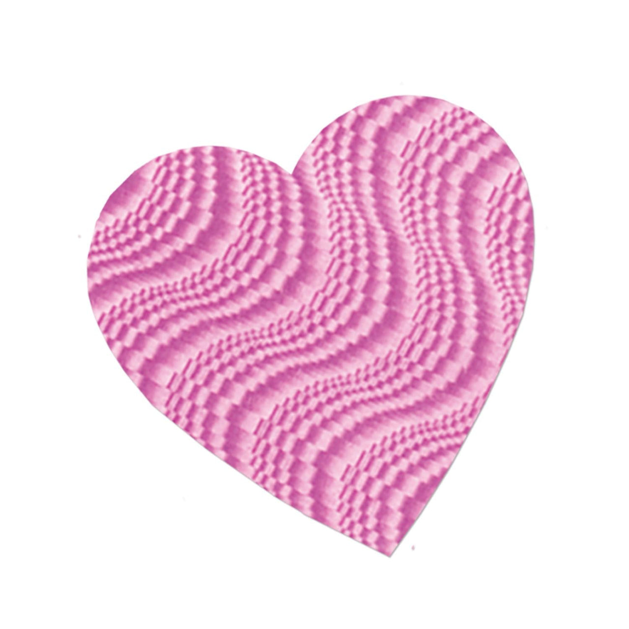 8.5 Inch- Valentine's Day Embossed Foil Heart Cutout- Pink - Bulk 36 Pack