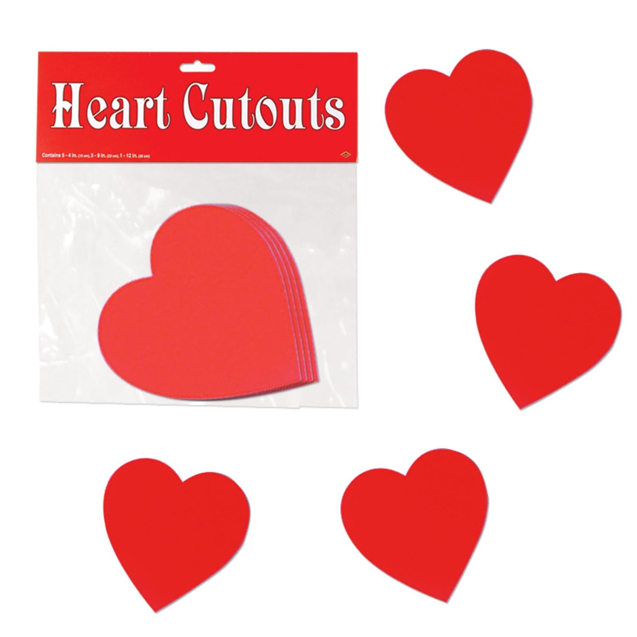 Valentine's Day Packaged Printed Heart Cutouts - Bulk 240 Pack
