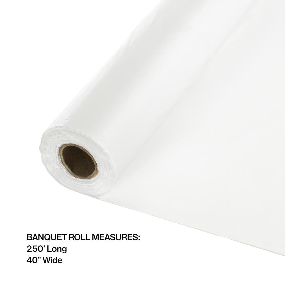 White Banquet Roll 40" X 250' Party Decoration