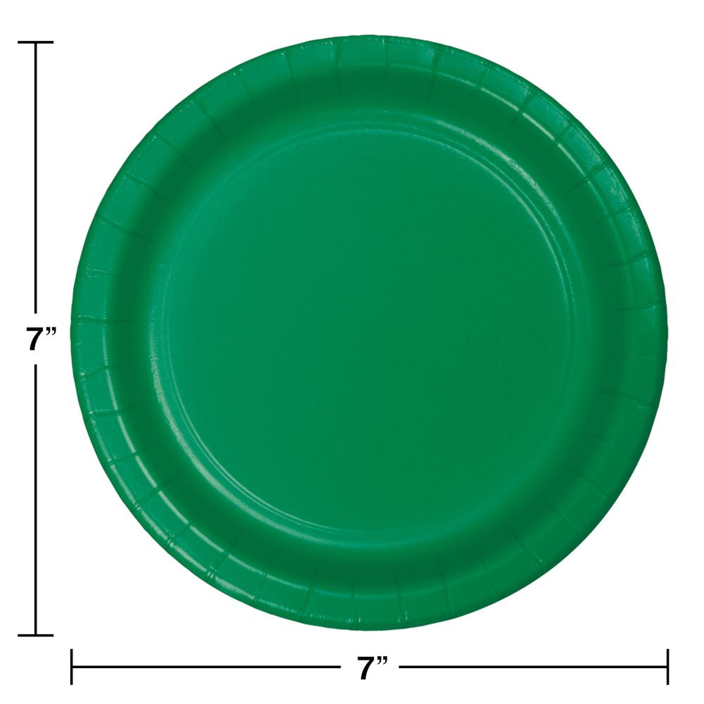 Emerald Green Paper Dessert Plates (24/Pkg)