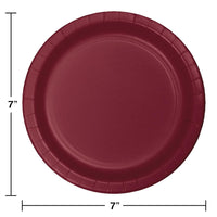 Burgundy Red Dessert Plates, 24 ct Party Decoration