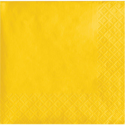 School Bus Yellow Beverage Napkin 2Ply (50/Pkg)