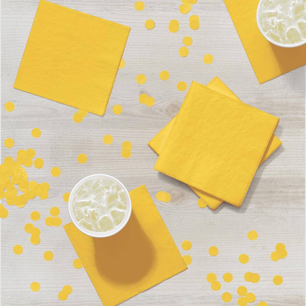 School Bus Yellow Beverage Napkin 2Ply (50/Pkg)