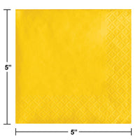School Bus Yellow Beverage Napkin 2Ply (50/Pkg)
