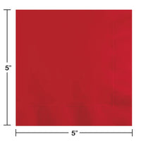 600ct Bulk Classic Red 2 ply Beverage Napkins