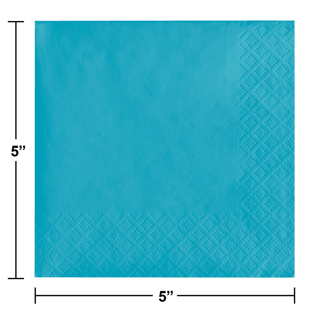 600 pc Bulk Bermuda Blue 2 Ply Beverage Napkins