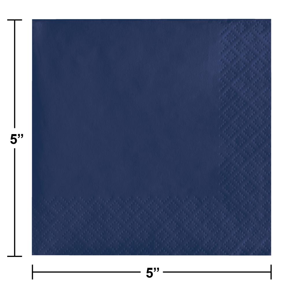 600 pc Bulk Navy 2 ply Beverage Napkins