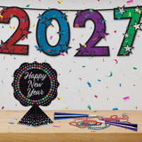 12 Pack Bulk 2027 Multi-Color Glitter Streamer New Year's & Graduation Decor - view 2