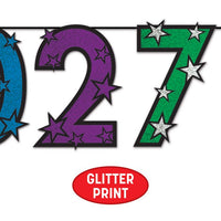 12 Pack Bulk 2027 Multi-Color Glitter Streamer New Year's & Graduation Decor - view 4