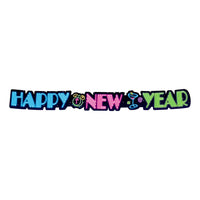 Neon Happy New Year Streamer - Bulk 12 Pack