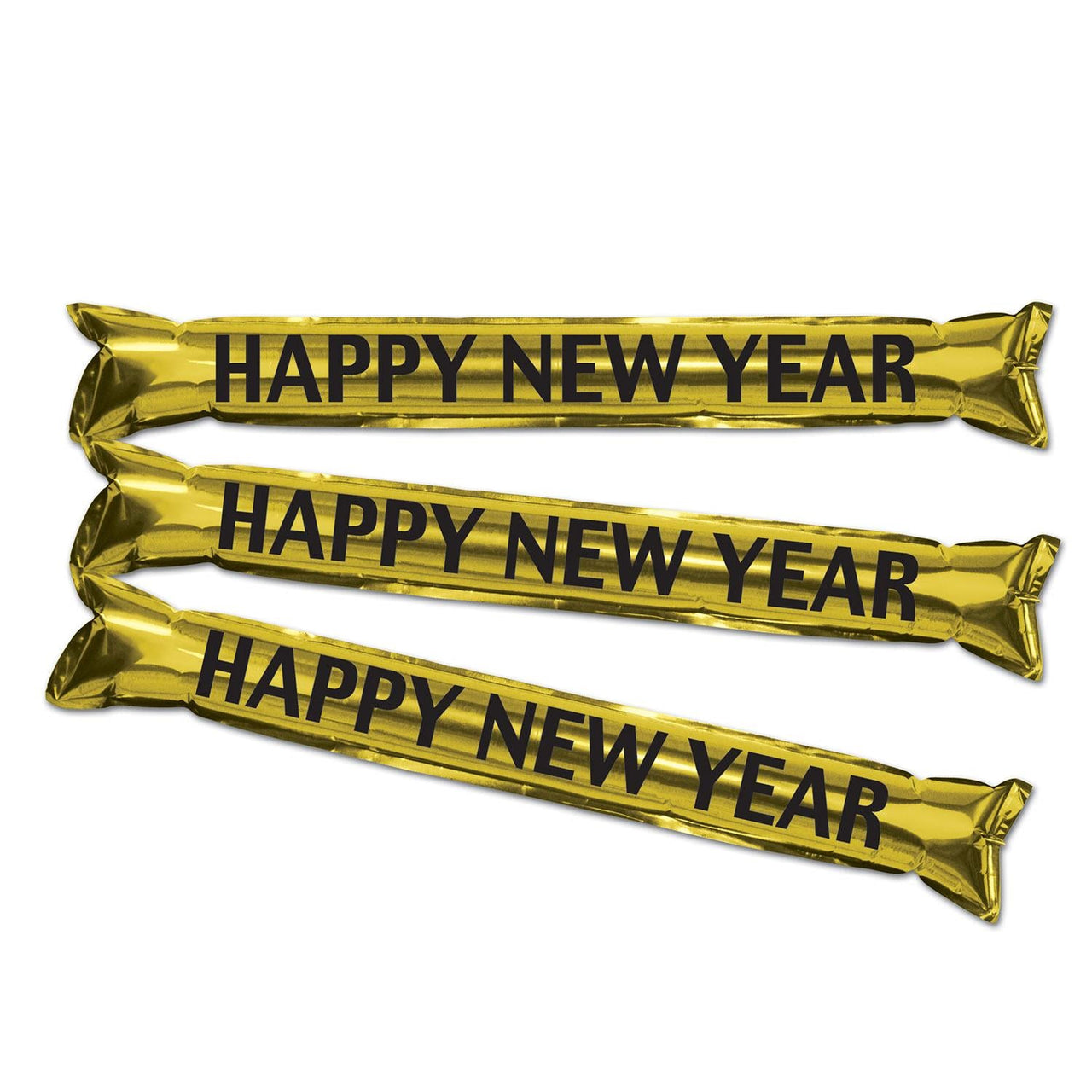 New Year's Eve Metallic Make Some Noise Party Sticks- Gold - Bulk/12 Pair of Sticks