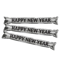 New Year's Eve Metallic Make Some Noise Party Sticks- Silver - Bulk/12 Pair of Sticks
