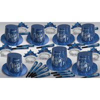 Midnight Blue New Year Party Kit for 50 - Silver