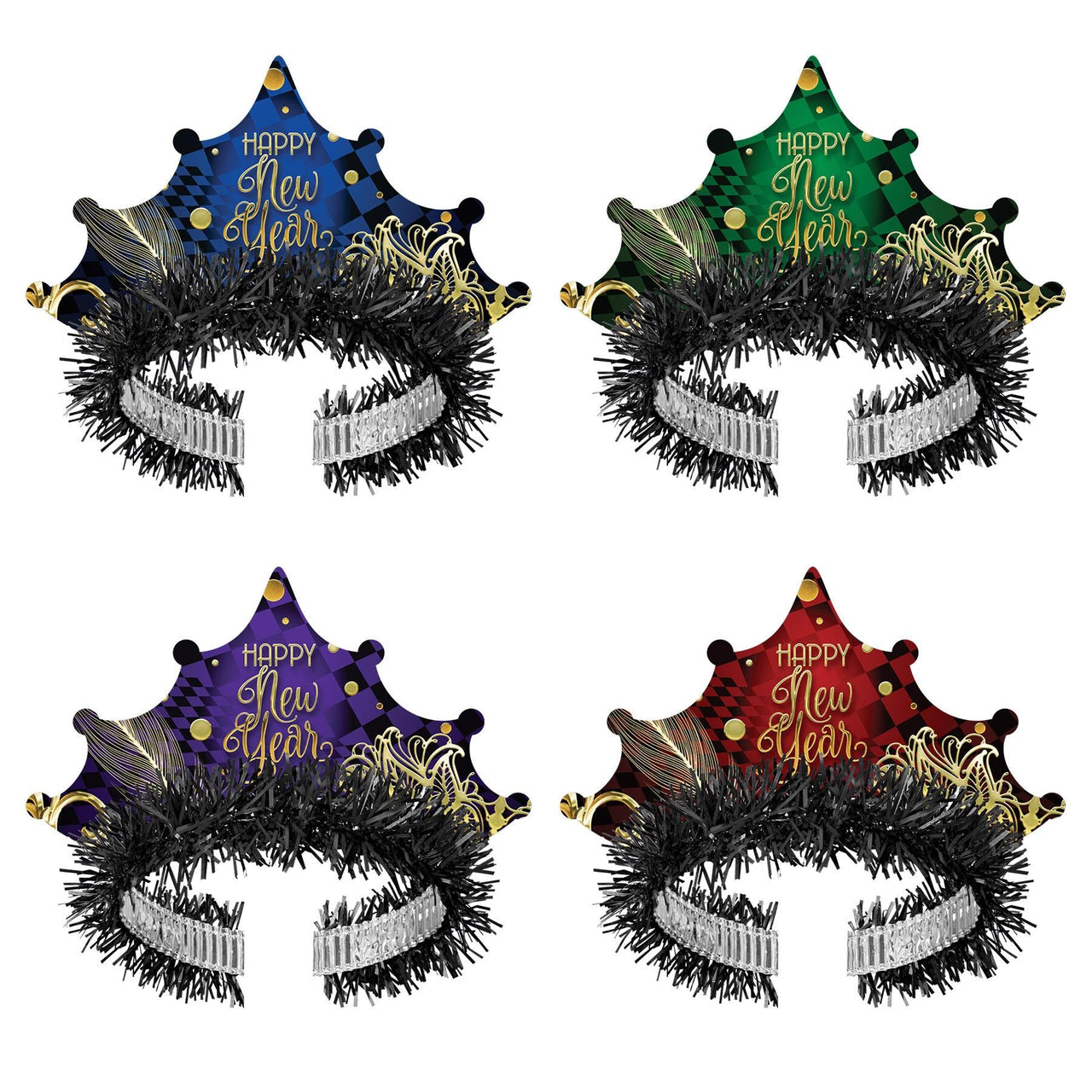New Year's Eve Midnight Masquerade Tiaras - Bulk 50 Pack