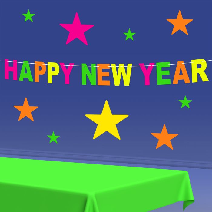 12 Pack Bulk Neon Happy New Year Streamer